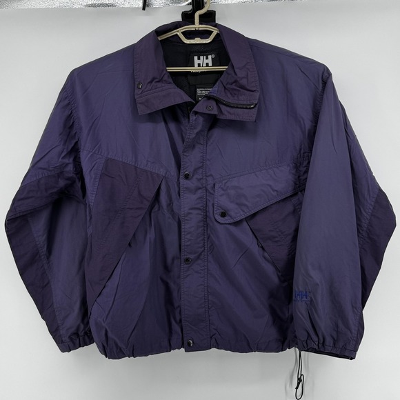 Vintage Helly Hansen Jacket Mens Large Purple Nylon Windbreaker Outdoor 90s Coat - Picture 1 of 16